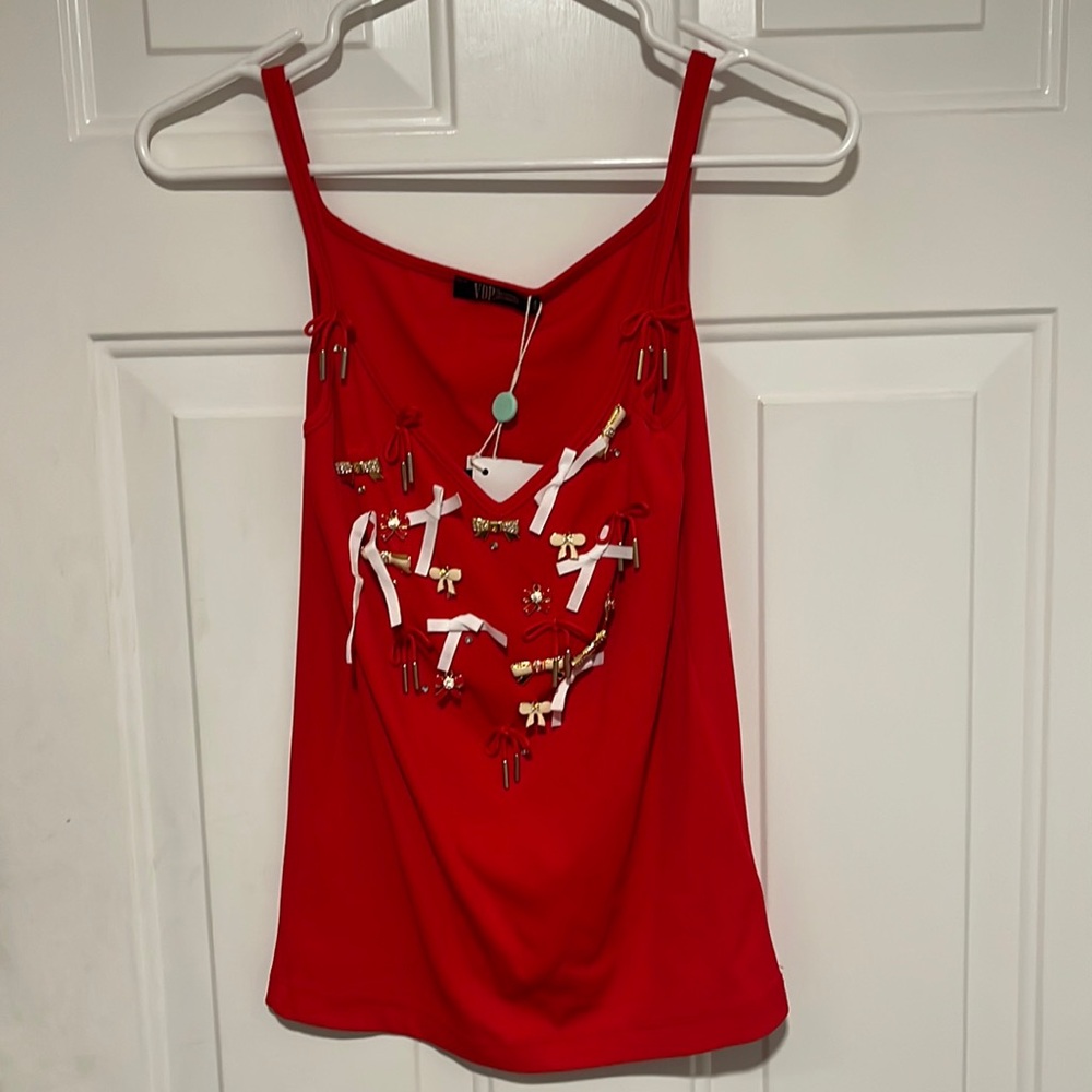 VDP Collection Tank Top - Red - Womens 46 - Brand New With Tags